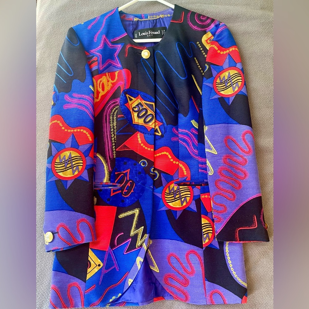 Vintage Louis Feraud Women's long wool and silk Blazer size 6